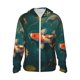 thumbnail image 1 of Fotbe Koi Pond Lilies Chaqueta con Protección Solar UPF 50+ para Hombre y Mujer, Camisa con Capucha y Bolsillos-X-Large, 1 of 7