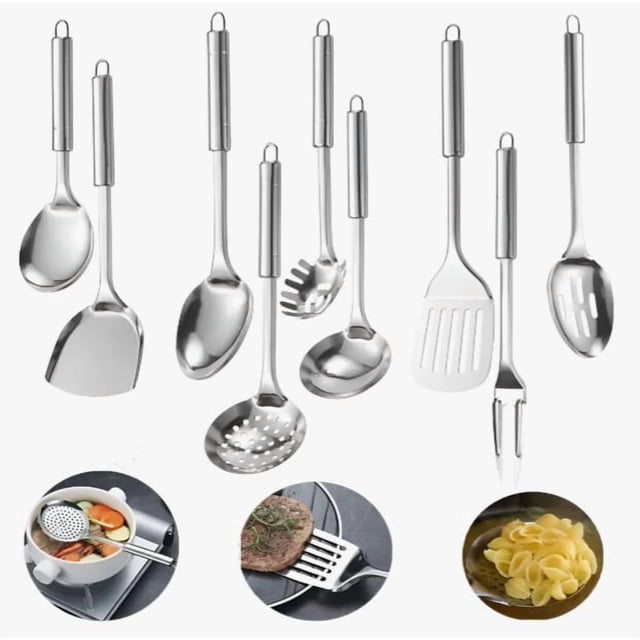 Juego Utensilios Cocina Acero Inoxidable 9 Piezas Duradero