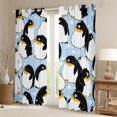 thumbnail image 2 of jejeloiu Cute Cartoon Penguin Black Out Curtains,Ntarctic Wild Animal Curtains Pack of 2 (42x63 Each),White Blue Black Bedroom Curtains For Girls Boys,Microfiber Bedroom Decor, 2 of 6