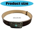 thumbnail image 5 of Retro Edgy Buckles Belt Adjustable Brown PU Leather Strap Embossed Belt Fashion Accessory For Women Men, 5 of 11