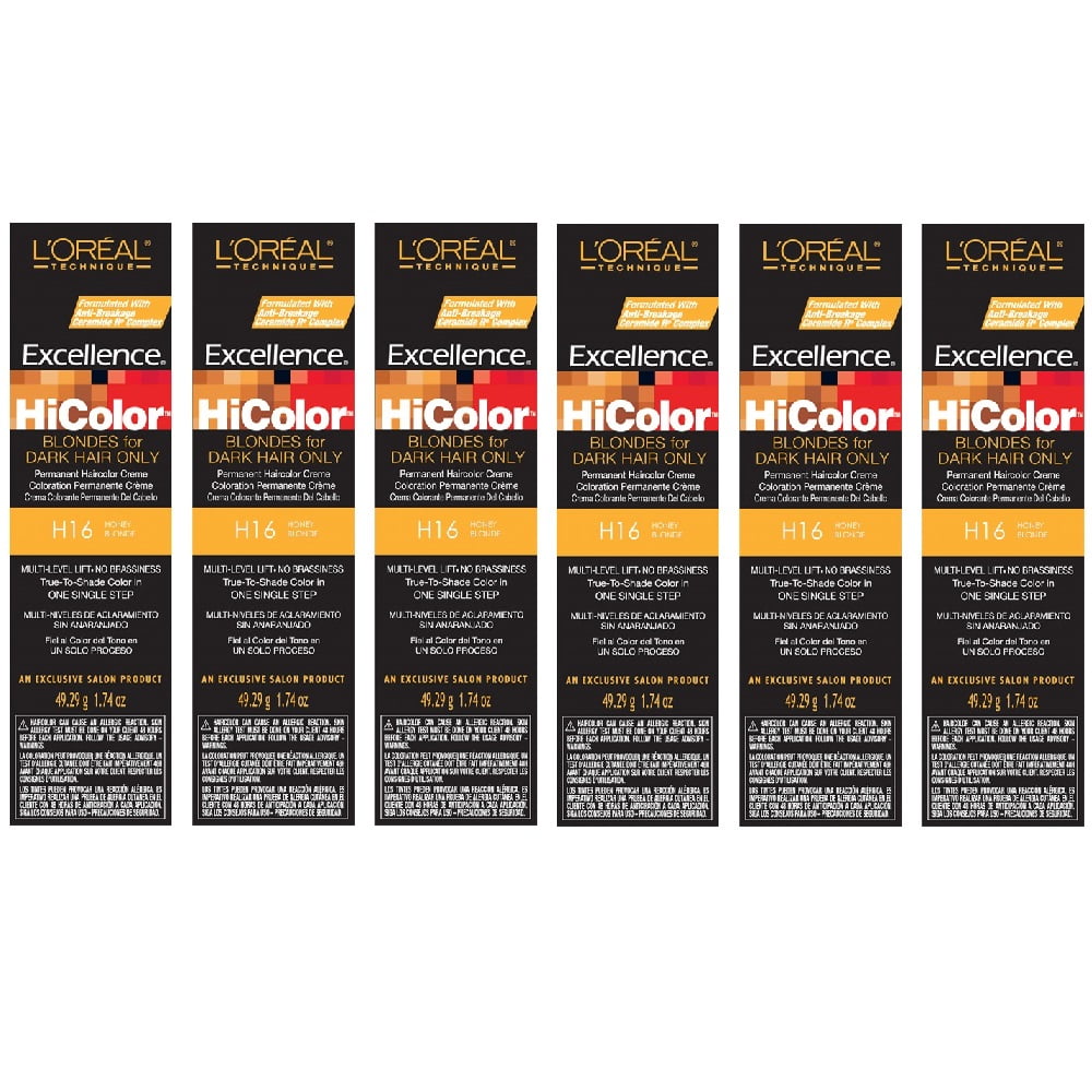 L'Oreal Excellence HiColor H16 Honey Blonde Permanent Color HC-05124 (6 ...