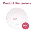 thumbnail image 3 of Prestee 100 Clear Plastic Plates - 6.25 inch Disposable Plates | Fancy Dessert Plates | Hard Round Party Plates | Elegant Appetizer Plates | Heavy Duty Wedding Plates | Small Cake Plates [Diamond], 3 of 8