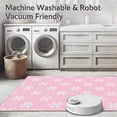 thumbnail image 5 of ODIKA 5'x7' Machine Washable Non-Slip Area Rug, Snowflake Festive Tree Base Decoration Elegant Holiday Celebration High Traffic Rug, Pink, 630688, 5 of 5