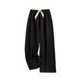 thumbnail image 2 of Womens Striped Casual Straight Leg Pant Summer Elastic Waist Baggy Lounge Trousers Trendy Color Block Beach Outfits Black Free, 2 of 3