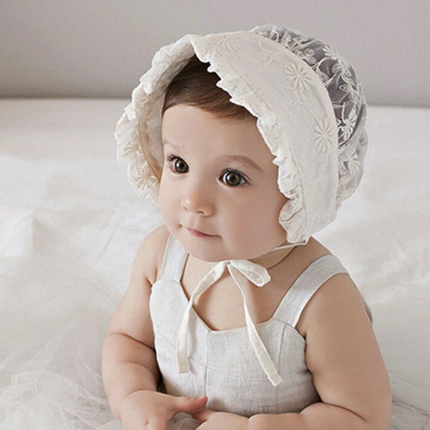 SUNSIOM Baby Lace Hats Caps Lovely Girl Lace Infant Baby Newborn Kids  Flower Beanie Bonnet Headdress Hat for 3-24 months