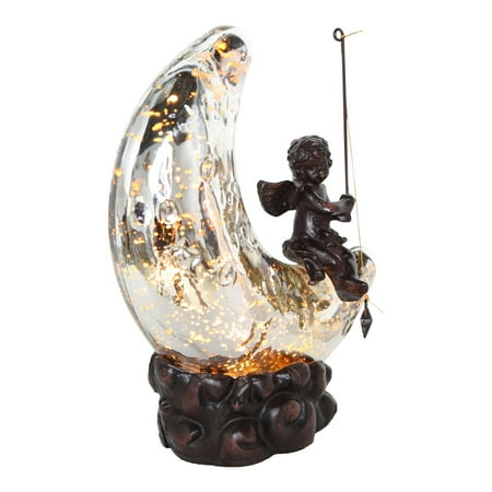 Half Moon Accent Light - River of Goods Moon and Cherub Accent Table Lamp