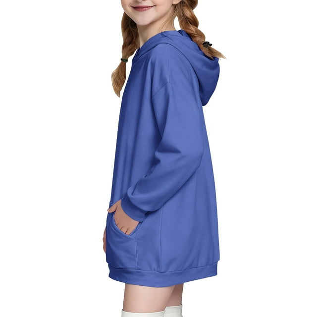 EnJoCho Girls Hoodies for Spring and Fall, Long Sleeve Colorbloc𝗄 Casual Hooded Sweatshirt with Pockets, Kids Pullover Tops