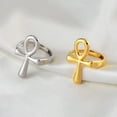 thumbnail image 6 of 14k Yellow Gold Ankh Ring for Women Girls African Egyptian Cross Charms Finger Ring Jewelry Egypt Hieroglyphs Nile Key, 6 of 9