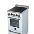 thumbnail image 5 of Forno Pallerano 20 Inch Freestanding Electric Range in White with Antique Brass, Compact Design, 5 of 5
