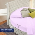 thumbnail image 3 of 800 Thread Count Egyptian Cotton Round Bed Sheet Set - 92" diameter with 15" Deep Pocket - Lavender Solid - Luxury Softness & Durability, 3 of 5