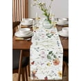 thumbnail image 2 of Farmhouse Butterfly Floral Burlap Cotton Table Runner 13x48 Inches Long, Pastoral Botanical Blossom Farmhouse Table Runners, Outdoor Dining Tablecloths Decor for Baby Shower/Party/Wedding, 2 of 6