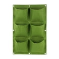 thumbnail image 3 of Hvmvliv Wall Hanging Pockets Planters 6 Pockets Garden Vertical Planter Wall Mounted Flower Pot Bags Lints Wall Mount Balcony Planter Pouch for Herbs, Flowers and Vegetables Green, 3 of 3