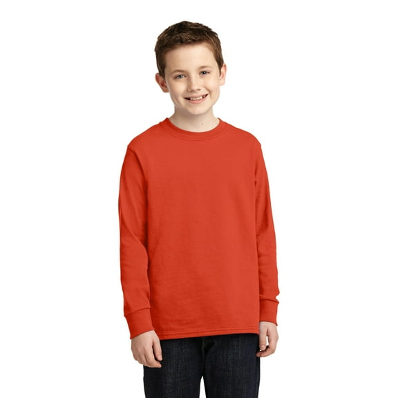 Port & Company ® Youth Long Sleeve Core Cotton Tee. PC54YLS