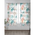 thumbnail image 2 of Sheer Curtains 63 Inch Length 2 Panels Set for Bedroom, Teal Red Coastal Semi Sheer Curtains for Windows, Beach Nautical Sea Turtle Coral Starfish Vintage Voile Window Treatments Rod Pocket Curtain, 2 of 7