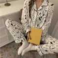 thumbnail image 1 of Pijamas de mujer de primavera y otoño de manga larga de talla grande cárdigan de verano traje de casa de otoño e invierno, 1 of 6
