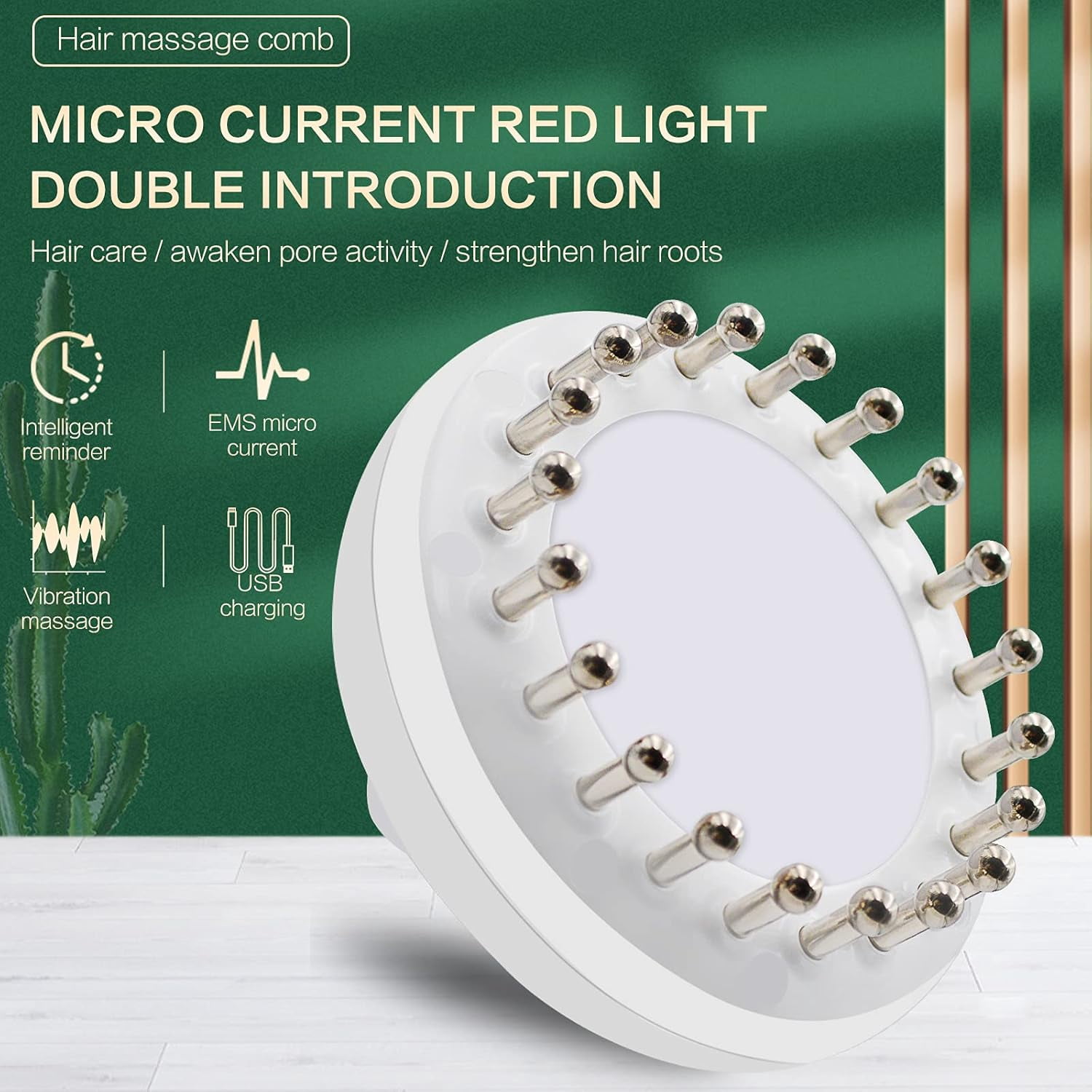 Scalp Oil Applicator, Laser Hair Regrowth Brush, Hair Oil Applicator Brush, Red Light Therapy Vibration Comb for Scalp Care and Hair Growth