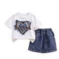 thumbnail image 4 of ZOYOEN Toddler Girls Fashion Outfits Set- Casual Short Sleeve Cute Baby Summer Clothes Embroidered T Shirts and Denim Shorts White Size 3 T, 4 of 6