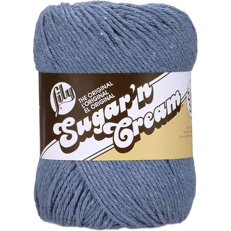 2pcs Sugar ' Cream Super Size Solid Yar, 4oz, Gauge 4 Medium, 100% Cotto - Blue Jeas - Machie Wash & Dry