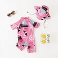 thumbnail image 2 of Kid Girls Chic Rash Guard Swimsuit Pink Sailboat Pool Party Swim Wear Beach Bathing Suit, 2 of 4