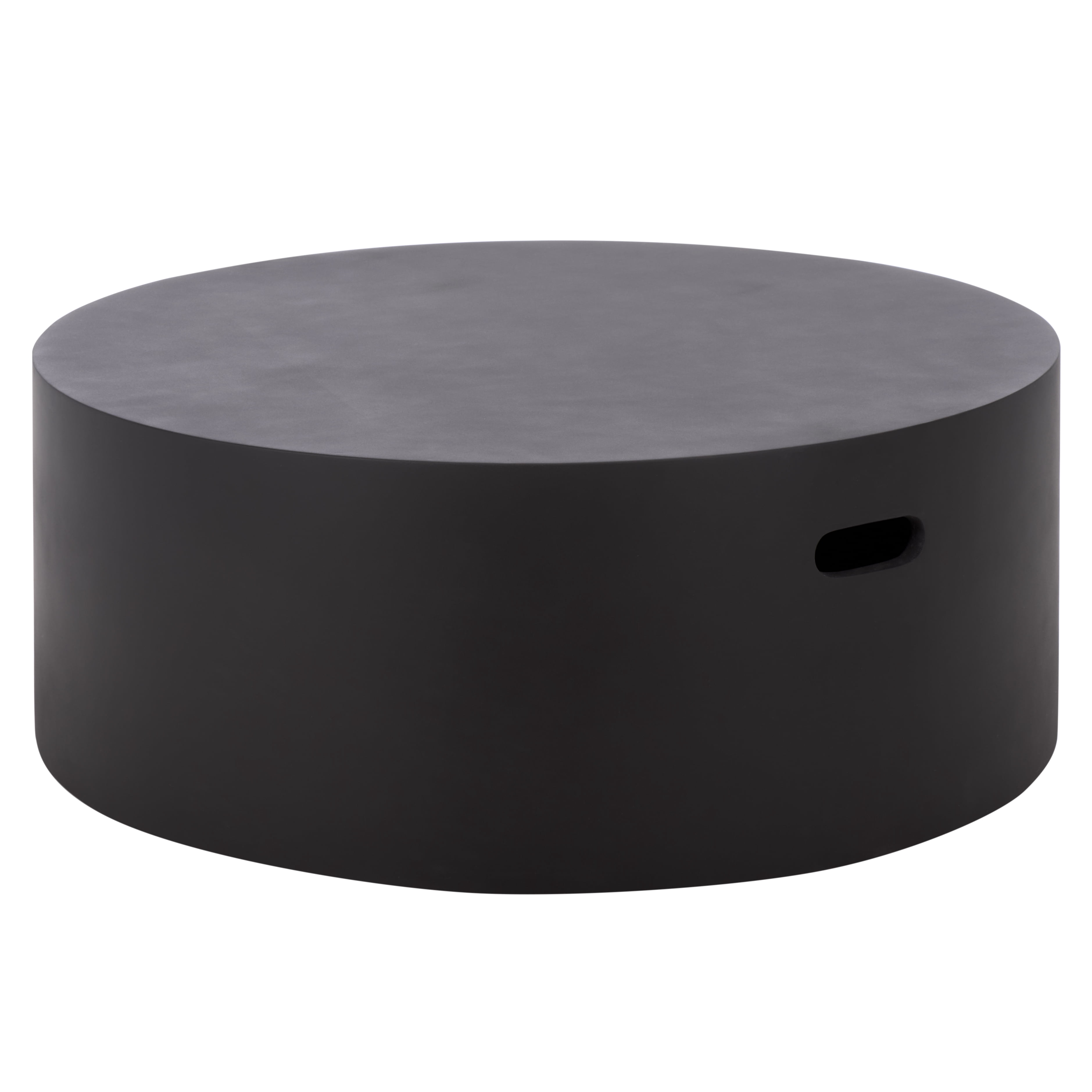 Safavieh Georgia Outdoor Modern Round Polyfiber Coffee Table, Black