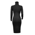 thumbnail image 6 of YWDJ Long Fall Dresses for Women 2022 Women Fashion Slim High Neck Long Dress Long Sleeve Pure Color Dress Black M, 6 of 9
