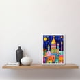 thumbnail image 2 of Islamic Cityscape Moonlight Mosque Folk Art Artwork Framed Wall Art Print A4, 2 of 4