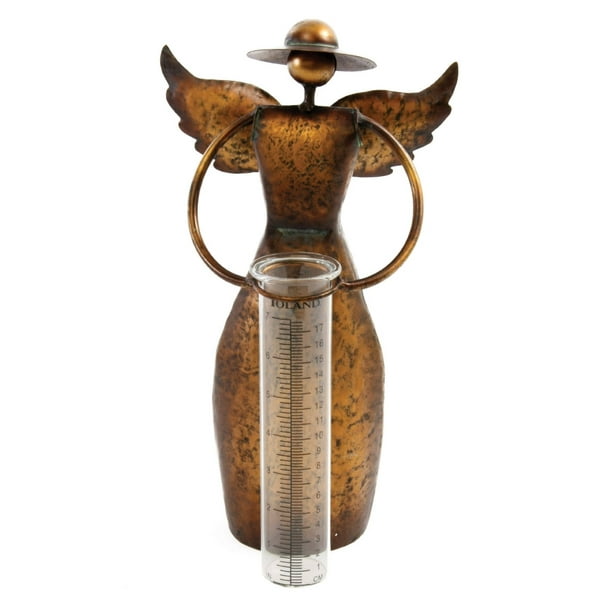 Toland Home Garden Garden Angel Decorative Outdoor Tabletop Rain Gauge