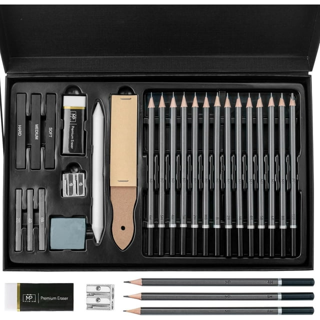WWS-- Sketching Pencils Set, 25 pcs, Sketch Pencils for Drawing, Drawing Pencils for Sketching with Graphite Sticks, Art Pencils for Sketching, Graphite Pencils, Artist Pencils, Sketching Set