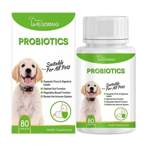 Dog Chews ' Probiotic, Skin&Gut Health80 Chews Pet Tablets HealthChewable E7U3