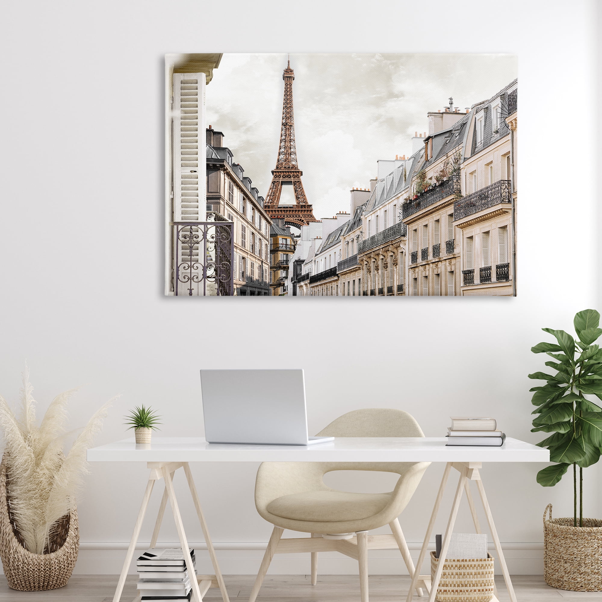 Stupell Industries Eiffel Tower Through Parisian Balconies Canvas Wall Art, design by CAD Designs