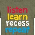 thumbnail image 3 of Instant Message - Listen Learn Recess Repeat - Youth Short Sleeve Graphic T-Shirt, 3 of 6