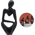 thumbnail image 3 of The Thinker Statue, Resin Thinker Escultura abstracta Estatua Figuras de personajes Decoración para el hogar Oficina Escritorio Adorno Regalos de cumpleaños Negro Recto esquí esquí Gafas de esquí, 3 of 5