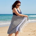 thumbnail image 2 of Unique Bargains Geometric Sandproof Turkish Beach Towel Dark Grey 71"x40", 2 of 8