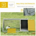 thumbnail image 5 of PawHut 46" x 24" Wooden A-Frame Outdoor Rabbit Cage Small Animal Hutch with Outside Run & Ventilating Wire, Gray, 5 of 10