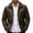 Brown #02, variant on Atkumj Mens Bomber Jacket Fashion Turn Down Collar Button Outdoor Faux Leather Jacket Casual Solid Color Fleece Lined Warm Jackets for Men XS