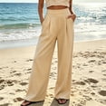 thumbnail image 2 of Oksale Womens Dress Pants for Work Business Casual Pants with Pockets Stretchy High Waisted Pleated Front Summer Pants Beige M, 2 of 9
