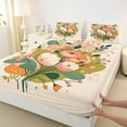 thumbnail image 3 of Homewish Rustic Flower Floral Bed Sheets for Kids, Kawaii Cute Cartoon King Sheets, Old Fashion Sheet Set, Microfiber Bedroom Decor, 4-Piece, 3 of 7