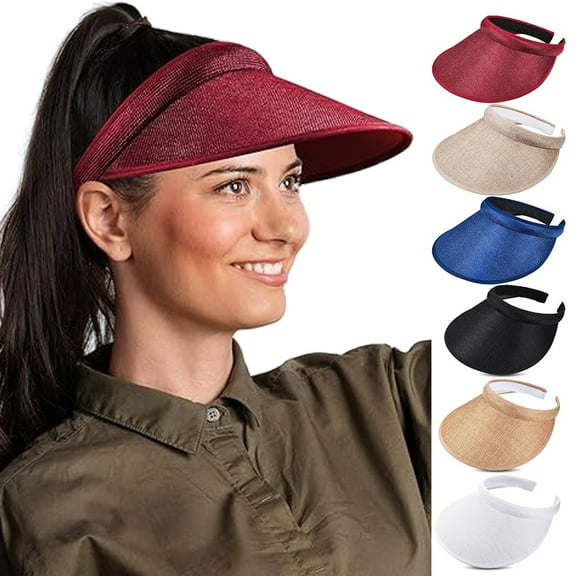 Sun Visor Hats Summer Wide Brim Clip on Beach Adjustable Large Brim Cap Golf Hat for Women