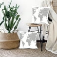 thumbnail image 5 of LALILO Throw Pillow Covers Earth World Map White Gray Black Flat Cushion Cover 18" x 18", 2 Pack, 5 of 6