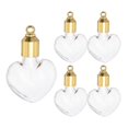 thumbnail image 1 of Uxcell 5 Pcs Collar de Vial, Colgante de Botella de Perfume de Vidrio en Forma de Corazón, Colgante de Urna para Cenizas, Botella Abierta de 26.5 mm, 1 of 6
