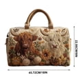 thumbnail image 2 of Cow Plaid Travel Weekender Bag Large Capacity Shoulder Duffel Tote for Women Vacation Gym Trip, 2 of 7
