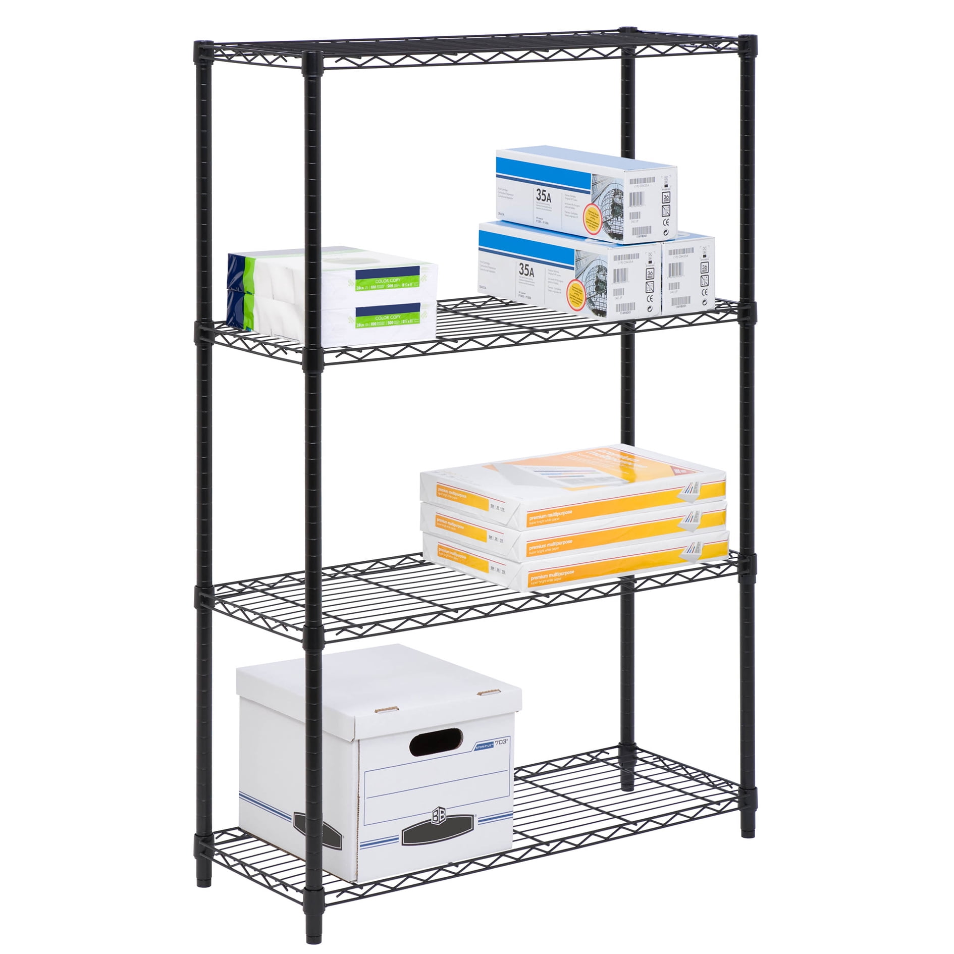 Honey Can Do 4Shelf Steel Storage Shelving Unit, Multicolor Walmart