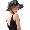 thumbnail image 4 of Womens Church Derby Sun Hat Wedding Tea Party Dress Bowler Hat, 4 of 5