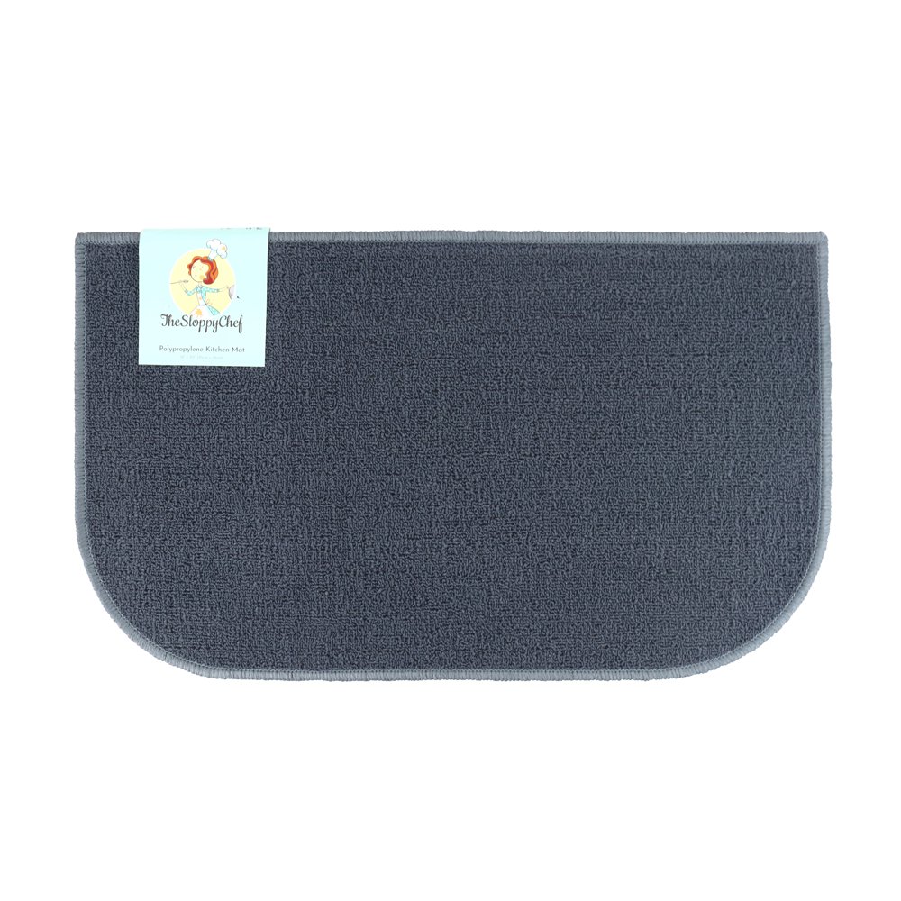 DShaped Kitchen Throw Area Rug 18" x 30" Charcoal Stain