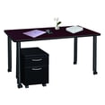 thumbnail image 7 of Regency Kee 60 x 24 in. Mobile Desk with Storage- Mahogany Top, Black Legs, 7 of 7