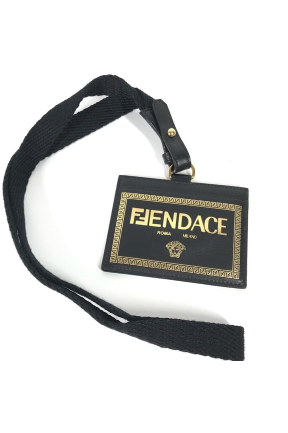 Pre-Owned Versace x Fendi collaboration Fendace Medusa ID holder with neck strap,...