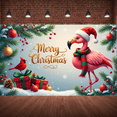 thumbnail image 5 of Festive Flamingo Merry Christmas Banner Decorative Design Indoor Decoration for Holiday Party Celebration Event, 5 of 9