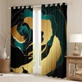 thumbnail image 2 of Erosebridal Blackish Green Gold Blackout Curtains Boho Minimalist Curtains & Drapes, Hippie Rose Flower Curtains 1950s Fifties Old Fashion Black Out Curtains, Aesthetic Abstract Window Drapes, 2 of 6
