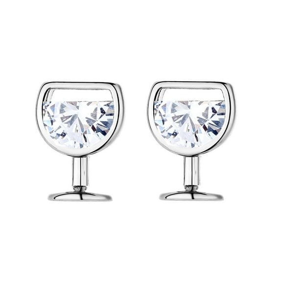 Sterling Wine Glasses Earrings with crystals from Swarovski