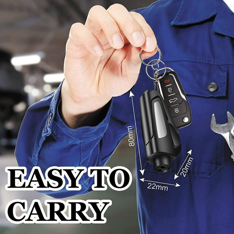 Car Safety Hammer 3 in 1 Car Window Breaker Seat Belt Cutter Key Chain  Portable Car Emergency Escape Tool Life Saving Survival Kit Black 
